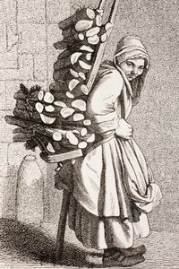 Een Vrouw die Brandhout Draagt om te Verkopen in 18e Eeuws Parijs, 1875